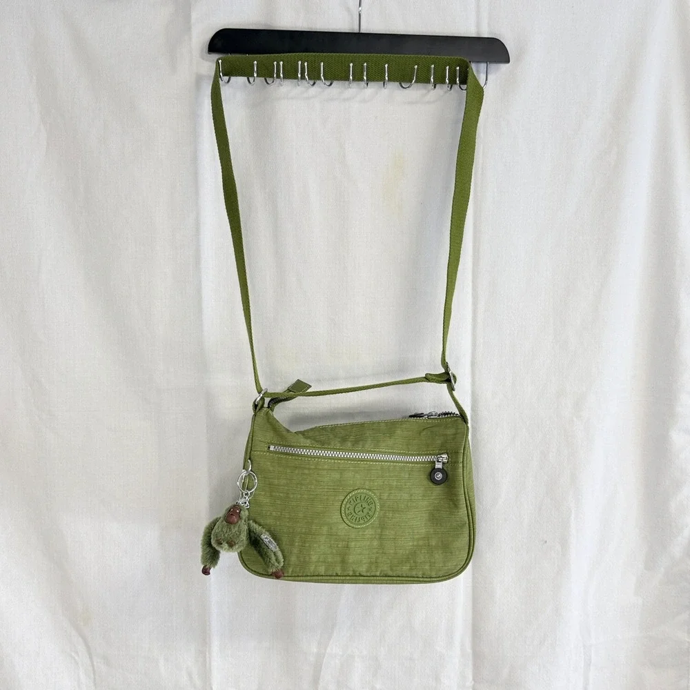 Green Kipling Tote Bag / Purse with Green Gorilla Charm